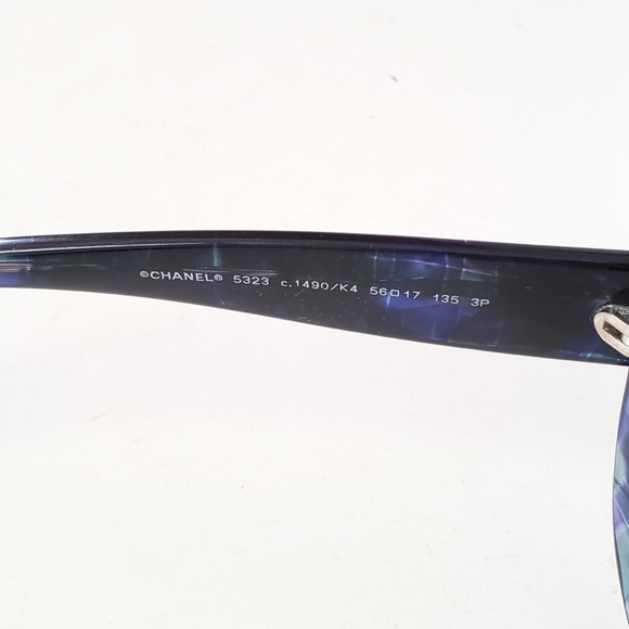 Chanel 100%AUTH Blue Multicolor CC Logo Sunglasses - Picture 7 of 8